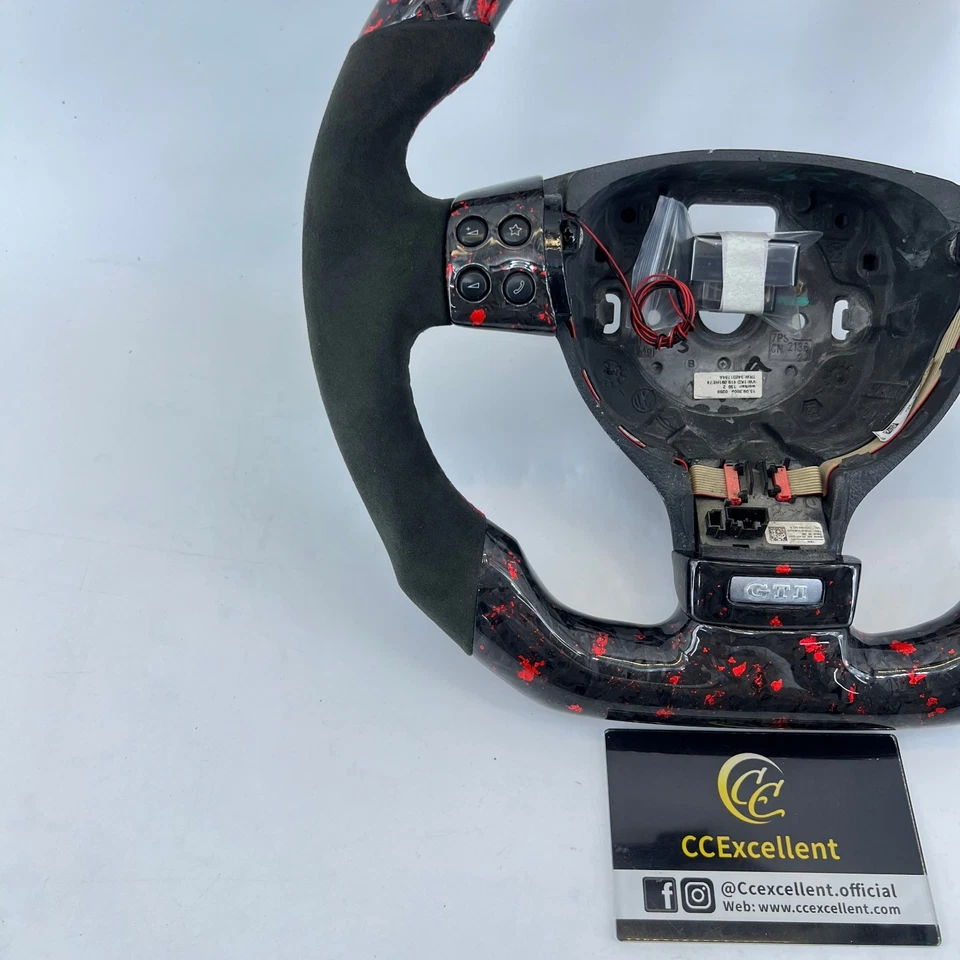 Para Volkswagen Golf R MK5 MT GTI R32 Jetta 2003+volante de fibra de carbono real Foto 4 de 4