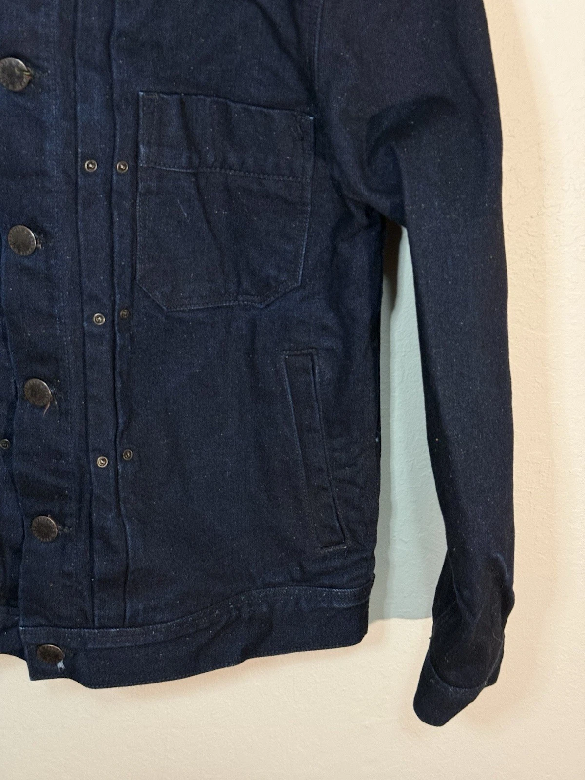 Freenote Classic Cloth Denim Riders Jacket Raw Fleck Indigo Small image 10