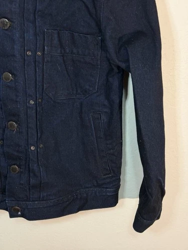 Freenote Classic Cloth Denim Riders Jacket Raw Fleck Indigo Small image 10