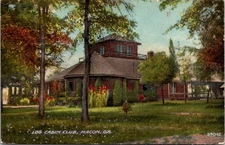 Postcard GA Macon Georgia Log Cabin Club Posted 1911