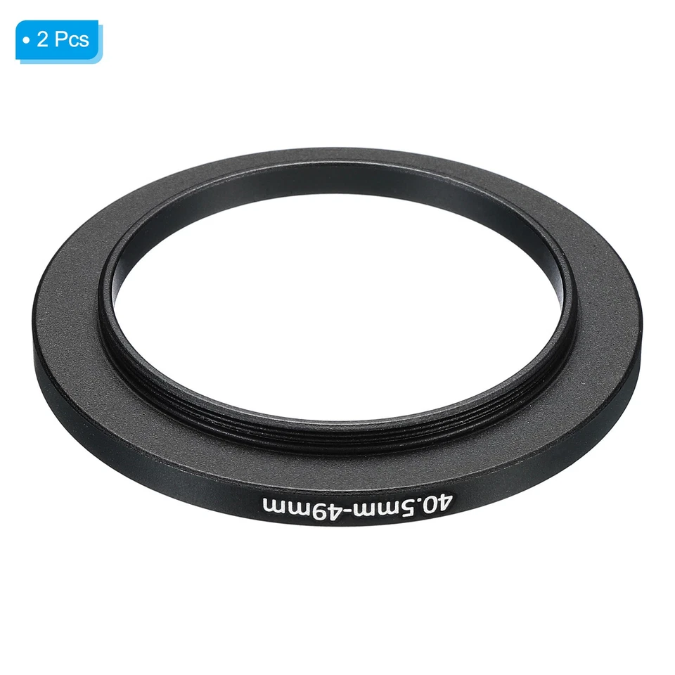 40.5mm-49mm Metal Step Up Ring, 2 Pcs Camera Lens Filter Adapter Ring Black - Image 3 of 4