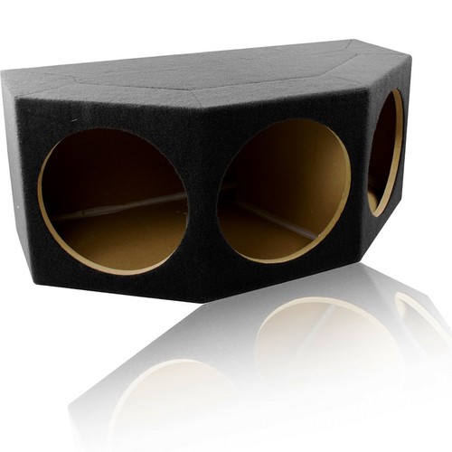 Sealed Angled-Front MDF Subwoofer Enclosure Box for (3) 12" Car Sub Subwoofers - Picture 2 of 5