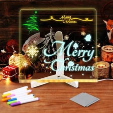 LED Note Board With Colors, 2024 New Glowing Acrylic Message Marker,Light up Dry