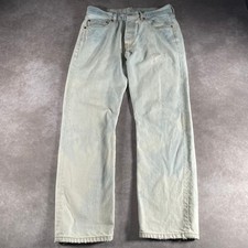 Vintage Levi s 501 Light Wash Denim Jeans 90s Y2K 32x29 Button Fly Straight Leg