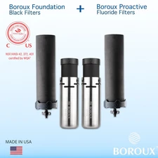 Boroux Foundation Black Filter and Proactive Fluoride Filter Premium Bundle