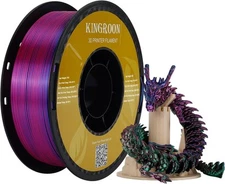 Kingroon Silk PLA Triple Color,3D Printer PLA, 1kg Pla Red Green Blue 