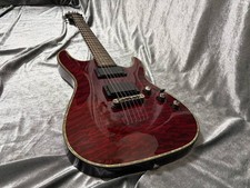 Schecter AD-C-1-HR Hellraiser 2011 Japón EMG Pastillas Bobina Grifo Rojo Acolchado Arce