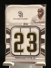 Fernando Tatia Jr. 2022 Topps Series 1 Player Jersey Number Medallion Card JNMFT