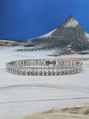 Bracelet Tennis Argent 925 et Zirconiums Transparent - Femme / Homme Taille 18cm - Photo 1/3