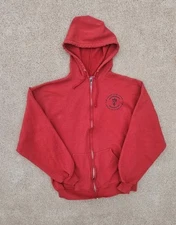 L Red vinatge Veterinarian Technician zip up hoodie jerzees