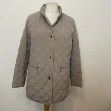 Beige Quilted Jacket Size 12 Eastex Mid Weight