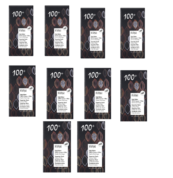 Vivani Dark 100+ with Cocoa 80g x Pack of 10