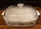 Vintage Spice of Life LE ROMARIN Corning Ware A-10-B Casserole Dish w/Pyrex Lid