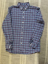 Vineyard Vines Boys Large (16) Blue Plaid Whale Shirt Flannel Long Sleeve Shirt