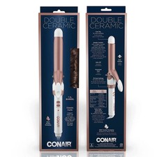 Conair Double Ceramic Curling Wand, 1 Inch Curling Wand, White / Rose Gold,