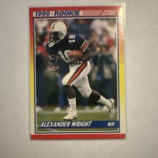 SCORE 1990 Base Set Rookie Alexander Wright #621 Auburn Tigers Football Card. rookie card picture