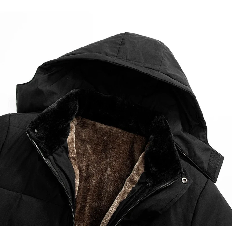 Hudson And Mark Fur Lined Puffer Coat Men's Small Black - Image 2 of 4