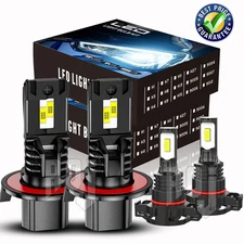 For Jeep Wrangler 2010-2024 4x LED Headlights Hi/Lo Beam Fog Light Bulbs Kit