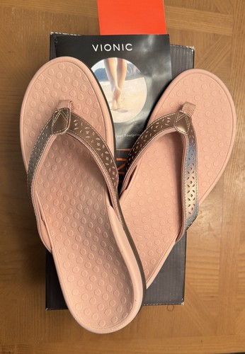 Vionic Womens Rose Gold Tideperf Flip Flops Arch Support Thong Sandals Sz 10 NEW - Picture 3 of 8