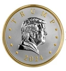 2024 TRUMP PRESIDENTIAL MEDAL - 1oz .9999 Silver Reverse Proof - GOLD GILDED