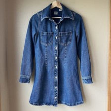 Free People Levi's Sabine Mini Dress Women’s XS Western Denim Boho Button Up