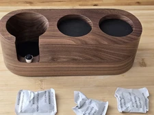 Wooden Coffee Tamping Station 51-54mm Espresso Tamper Mat Stand Coffee Accessory