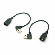 CY 90D Left  Right Angled USB 2.0 A Male to USB Female Extension Cable 20cm
