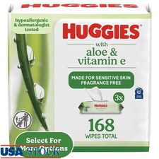 Unscented Aloe Vitamin E Wipes Hypoallergenic Plant Based 168 Count EZ Pull New