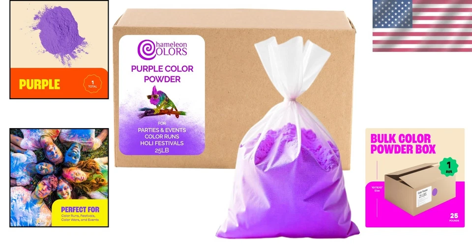 Vibrant 25 lb Purple Color Powder - Perfect for Fun Runs, Gender Reveals & More - Image 2 of 4