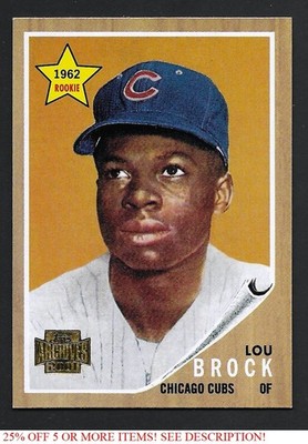 2001 Topps Archives #39 Lou Brock 62 Chicago Cubs HOF