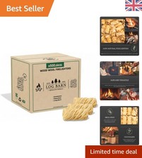 Log Barn 500 Piece Natural Firelighters - 10 Minute Burn Eco-Friendly Starters 0.07 per lighter
