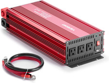 3000W Power Inverter 12V DC to 120V AC with USB Port Battery Cables - Red