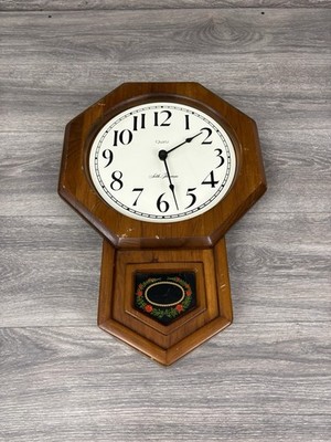 Seth Thomas 1502 Quartz WeWood Westminster Wall Clock No Pendulum