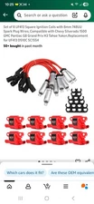 Set of 8 UF413 Square Ignition Coils with 8mm 748UU Spark Plug Wires, Compati...