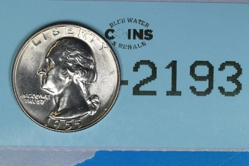 1955-D BU 25C WASHINGTON SILVER QUARTER DOLLAR EARLY US TYPE COIN RAW-2193