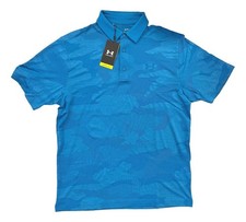 NEW Under Armour Playoff Jacquard Polo Shirt Large Blue Camouflage Camo
