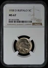 1938-D Buffalo Nickel Type 2 5C NGC MS67