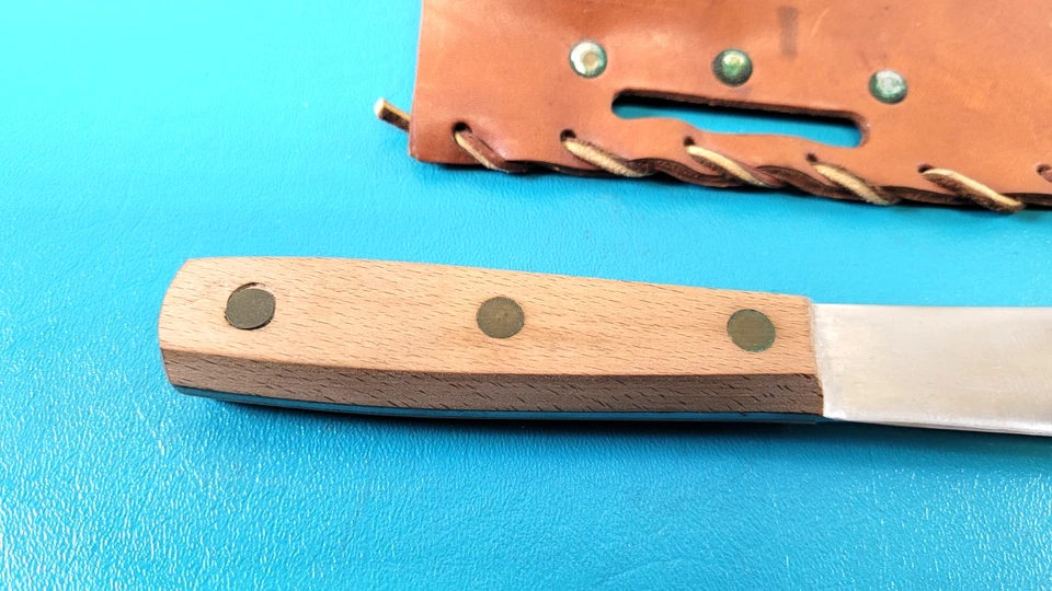 Cuchillo desollador Bowie Hunter 6" hoja fija + funda de cuero TR702 Foto 3 de 4