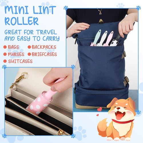 Mini rodillo de pelusa Hushee 60 piezas a granel para pelo de mascotas y blanco, azul, negro, rosa - Imagen 4 de 6