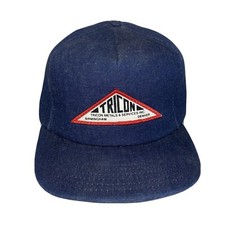 Vintage Denim Trucker Hat Cap Tricon Metals Patch Snapback Made In USA
