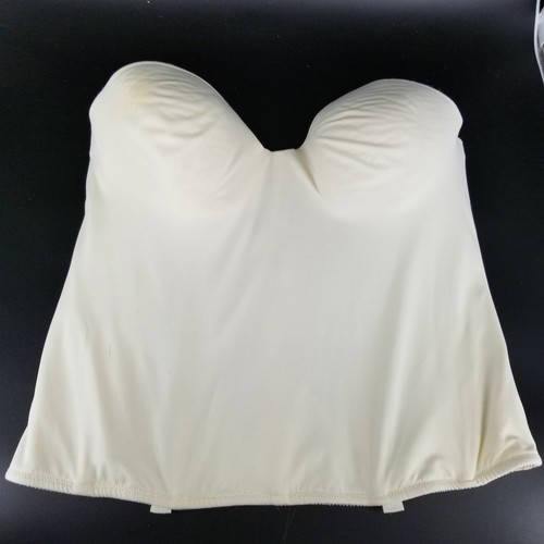 Carnival Women Strapless Bra Corset Bustier 40C Plus Cream Ivory LongLine Bridal
