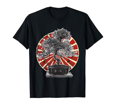 Bonsai Japanese Bonsai Tree Japanese Flag Rock Juniper T-Shirt