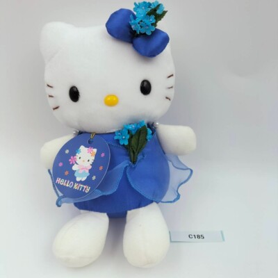 Sanrio C182 Hello Kitty Flowers ฺBlue EIKOH Plush 7