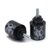 Motorcycle Handlebar Bar End For Honda Slider Cap Plug Cover Cabon Fiber Skull