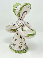 Salière Double Femme Adossées Desvres Faïence Peinte Polychrome Salt shaker