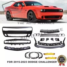 Front Bumper Cover + Lip + Fender Flares For 2015-2023 Dodge Challenger widebody