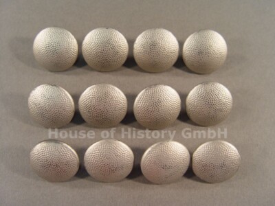 144472: 12 silberne Knöpfe für Feldbluse Uniform, 20,8 mm, Hersteller: FLL