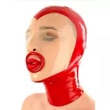 Red Open Mouth Mask Slave Costume Face Head Cover Head Cosplay Slave Blindfold