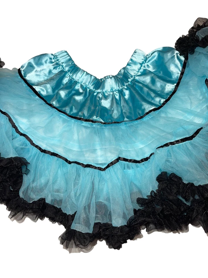 Niñas M Tutú Falda Completa Esponjosa Azul Claro 13” Largo Cintura Sin Estirar 22” Foto 2 de 4