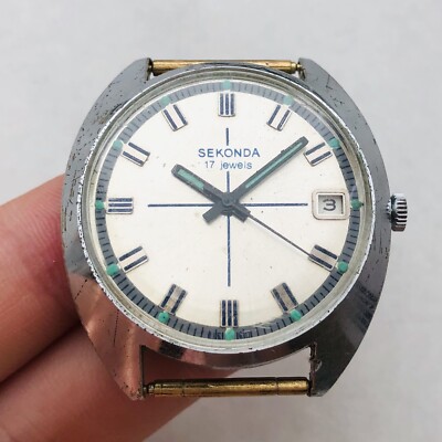 RARE SEKONDA 17 jewels USSR Russian Watch Wrist Soviet